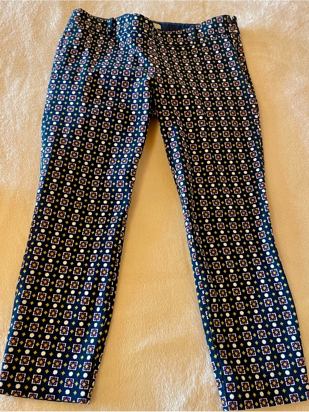 J. Crew Navy Geometric Ankle Pants